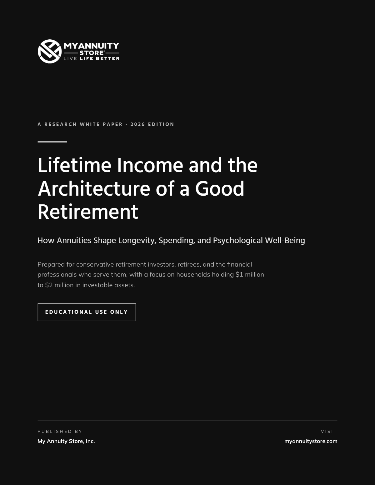 Lifetime Income and the Architecture of a Good Retirement white paper cover